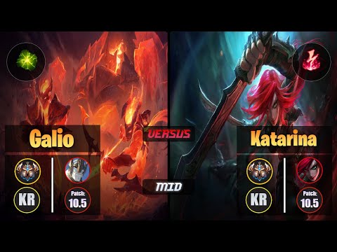 Challenger GALIO [Aftershock] (Mid) VS  KATARINA - Challenger KR Patch 10.5