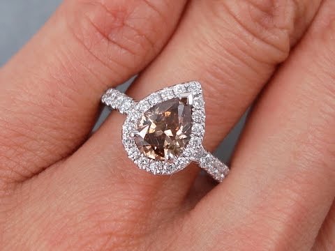 1.67 ctw Pear Shape Diamond Engagement Ring - BigDiamondsUSA