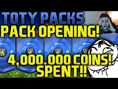 FIFA 15 - OMFG! TROLLED! 4 MILLION COINS SPENT TOTY PACK OPENING! | FIFA 15 TEAM OF THE YEAR PACKS!