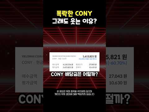 CONY, a $4 million investment, plummets. What about the dividends? #USStocks #CONY #DividendStocks