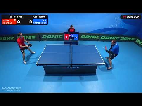 10:20 Mykola Halynskyi 0-3 Yurii Shchepanskyi 24.04.2023 TT Euro.Cup Ukraine Star. Table 3