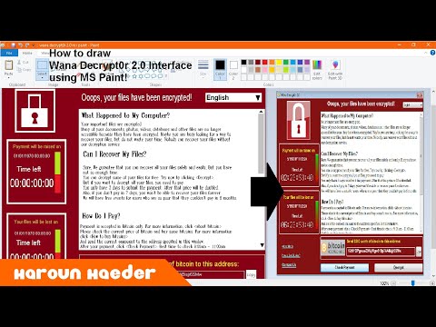 How to draw Wana Decrypt0r 2.0 Inferface using MS Paint!