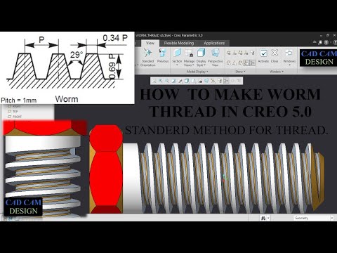 HOW TO MAKE A WORM THREAD THREAD IN CREO 5.0. #WORMTHREAD #creoparametric