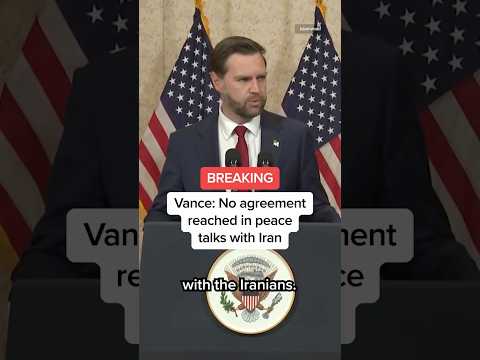BREAKING: Vance: No agreement reached in peace talks with Iran