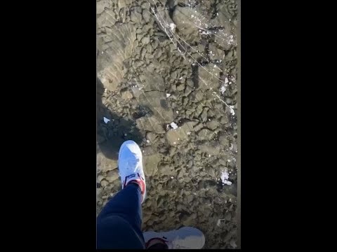 Frozen lake sounds - COOL singing ice. #shorts