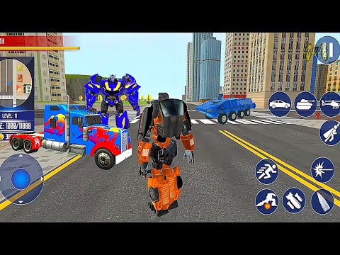 US Police Robot Flying Car Game 21: Helicopter Flying Car Robot Transformation #3 - Android Gameplay