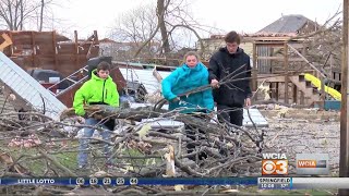 Town cleans up storm damages