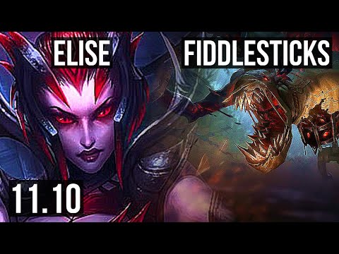 ELISE vs FIDDLESTICKS (JUNGLE) | 11/1/5, 1600+ games, 1.6M mastery, Legendary | KR Master | v11.10