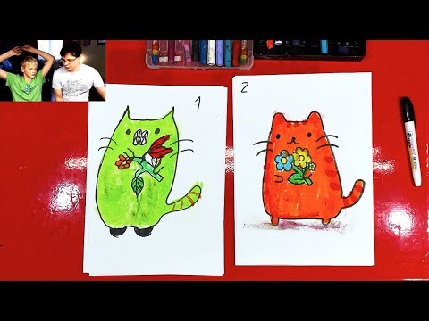 Как нарисовать КОТИКА на 8 марта