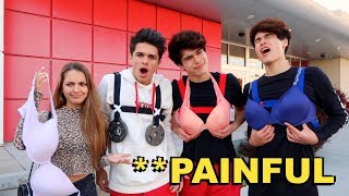 BOYS WEAR BOOB WEIGHTS AND A BRA FOR 24 HOURS | Brent Rivera
