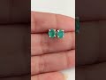 100% Natural Emerald Stud Earrings-Beautiful Green Stone Vintage Earring-925 Sterling Silver.