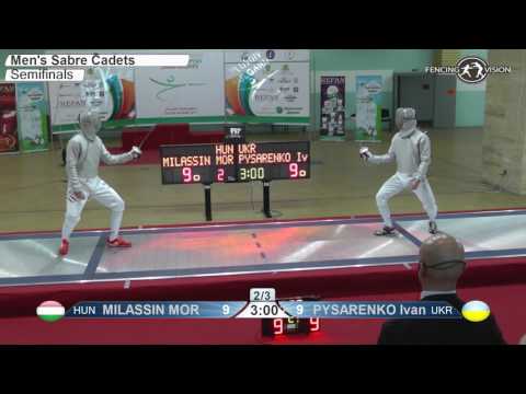 FE M S Individual Cadets Plovdiv BUL ZC Europe 2017 Semifinal 02 podium MILASSIN HUN vs PYSARENKO UK