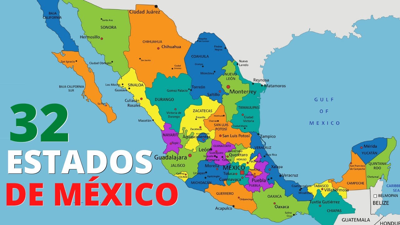 Los 32 estados de México y sus capitales👉aprende la geografía de tu país/🇲🇽✈️