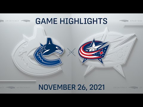 NHL Highlights | Canucks vs. Blue Jackets - Nov. 26, 2021
