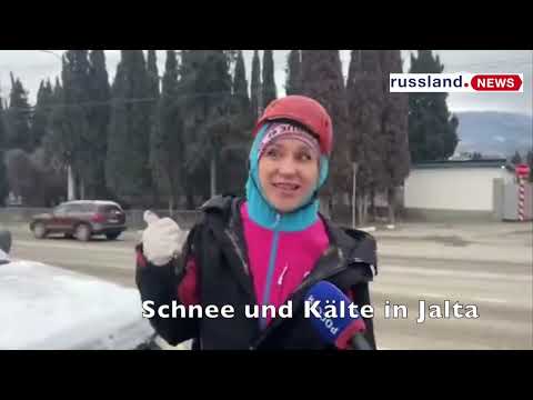 Schnee und Kälte in Jalta