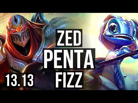 ZED vs FIZZ (MID) | Penta, 15/1/7, 3.3M mastery, Legendary, 600+ games | NA Diamond | 13.13
