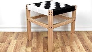 How to Weave a Herringbone Chair Seat - DIY Hardwood Stool