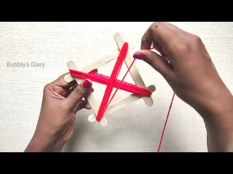 Amazing Craft Idea Out Of Waste Ice cream Sticks and Wool - Home Decor Using Waste - Best Reuse Idea