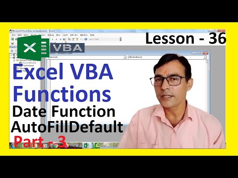 Excel VBA Functions in excel | Excel VBA for beginners - 36 | Date Function in excel vba