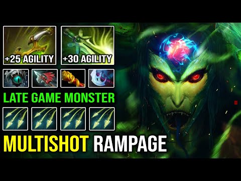 EPIC Multishot Arrow Rampage 1v5 Tanker with Max Agility Butterfly + Swift Blink Medusa DotA 2