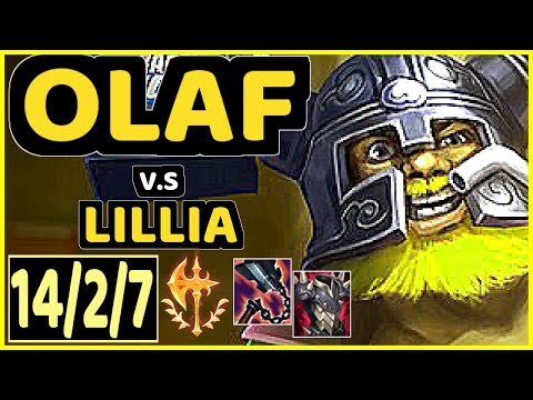 OLAF vs LILLIA - 14/2/7 KDA JUNGLE GAMEPLAY - NA Ranked GRANDMASTER