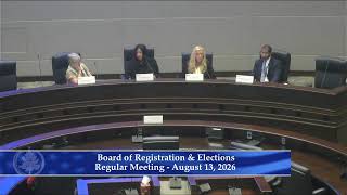 Fulton County Board of Registration & Elections Meeting   - August 13, 2026