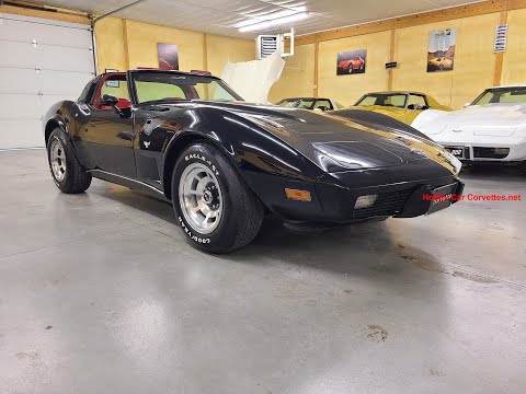1978 Black Corvette Red Interior For Sale Video