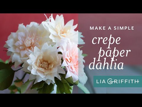 How to Make a Beautiful Paper Dahlia Flower Using Crepe Paper