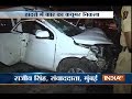 Speeding car collides with electric pole in Mumbai