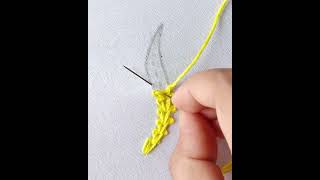 Double chain stitch tutorial,Leaf embroidery design, embroidery design