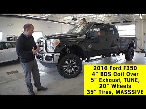 2016 Ford F350 Super Duty Diesel w/ 4 Inch BDS Coil Over Spring Lift Kit, 35 BFG, Exhaust, Tune