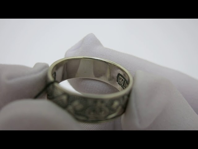 Срібне кільце Вінчальне кжх54  Відео огляд