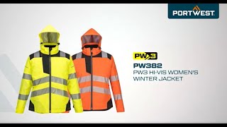 Dámska zateplená reflexná bunda PW382 PW3 Hi-Vis Women's Winter Jacket Portwest