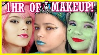 1 hour of MONSTER HIGH DOLL MAKEUP TUTORIALS! | Costume, Halloween, or Cosplay!  |  KITTIESMAMA