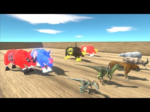 Escape from RHINO SUPERHEROES - Animal Revolt Battle Simulator