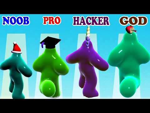 NOOB vs PRO vs HACKER vs GOD in Blob Runner 3D Gameplay - Who are you?