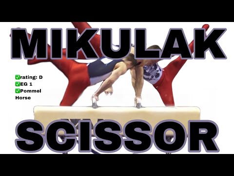 MAG artistic gymnastics skills, pommel horse (Mikulak [D]) slow-mo, tutorial