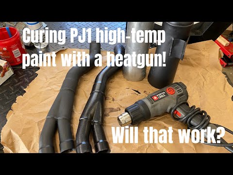 Curing high-temp PJ1 exhaust flat-black paint with a heat gun! Will that work?