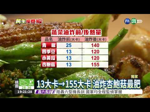 油炸青菜熱量高 杏鮑菇最恐怖
