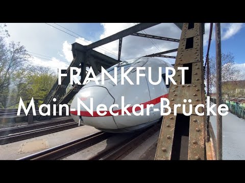 Frankfurt Main-Neckar-Brücke mit ICEs, IC, REs und S-Bahnen