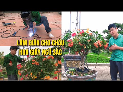 Let's make a trellis for a pot of colorful paper flowers, very simple but beautiful