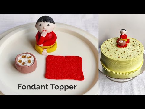 Fondant Topper for Cake Decoration - Part 1 || How to make Fondant Baby Boy || Fondant Baby Tutorial