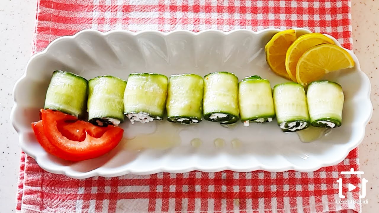 Peynirli Salatalık Rulosu Aperatif Meze Tarifi