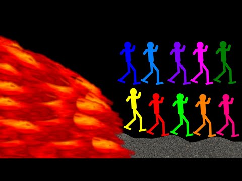 Survival Stickman Race:  Run & Escape From the Lava