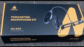 Video thumbnail for Maono AU A04 Podcast Microphone Kit Unboxing and Setup by Electromechanical Productions