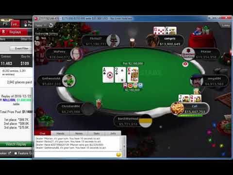 Replay |"PKaiser", "_WaPetry_", "compris" Final table PokerStars $109 SUNDAY MILLION $1M Dec 22 2019