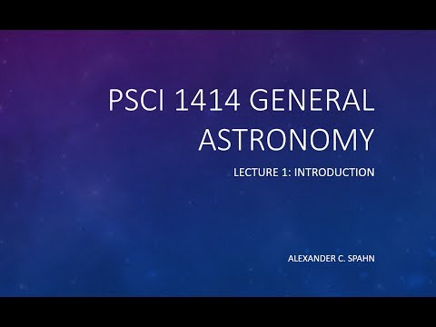 General Astronomy: Lecture 1 - Introduction