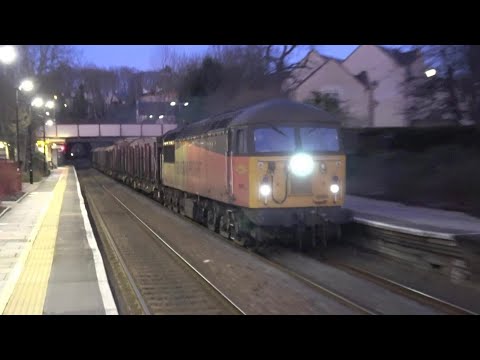 56090 + Log Wagons, 6Z56 @ Bradford on Avon - 25/02/21