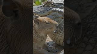 CAPIVARA MAMANDO EM JACARÉ VOCE JA VIO #shorts
