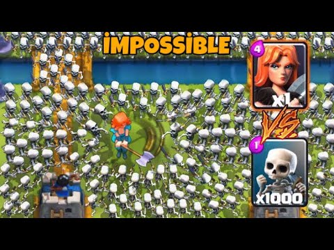 IMPOSSIBLE WARS! (1 VALKYRİE VS 1000 SKELETON) -CLASH ROYALE